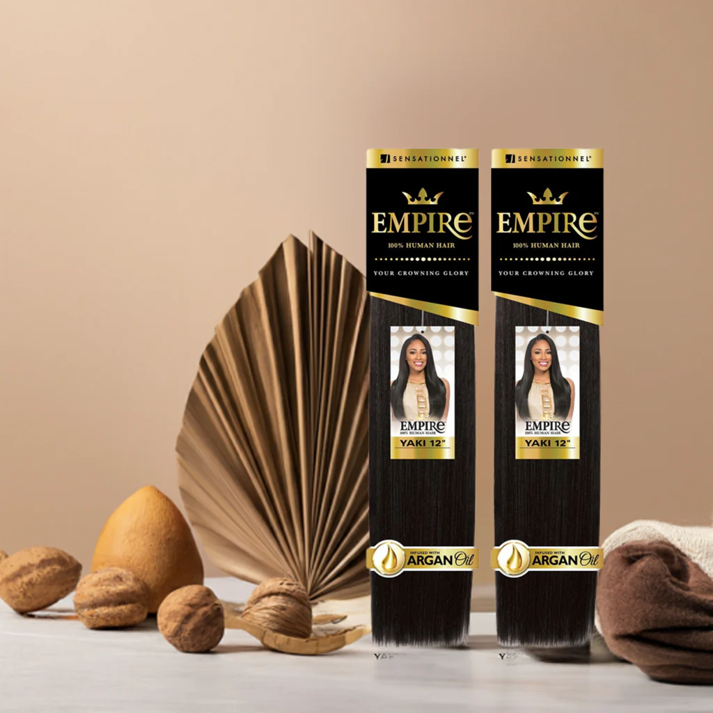 2 PACK DEAL - Sensationnel Human Hair Weave Empire Yaki Weaving 10" - Image 3