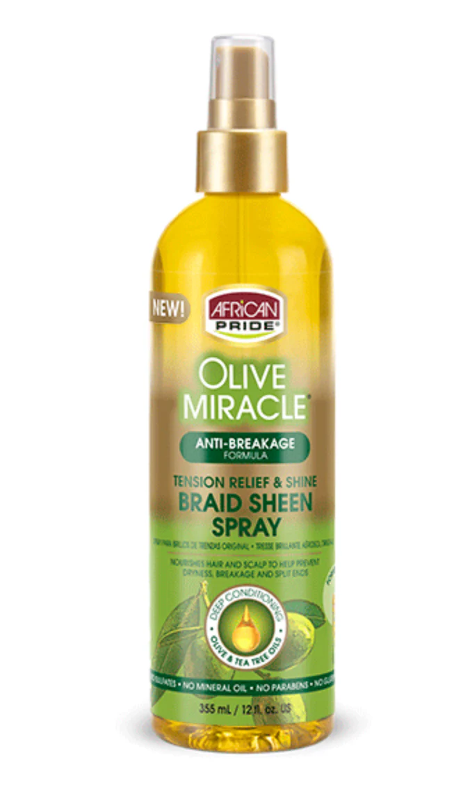 African Pride Olive Miracle Braid Sheen Spray 12oz