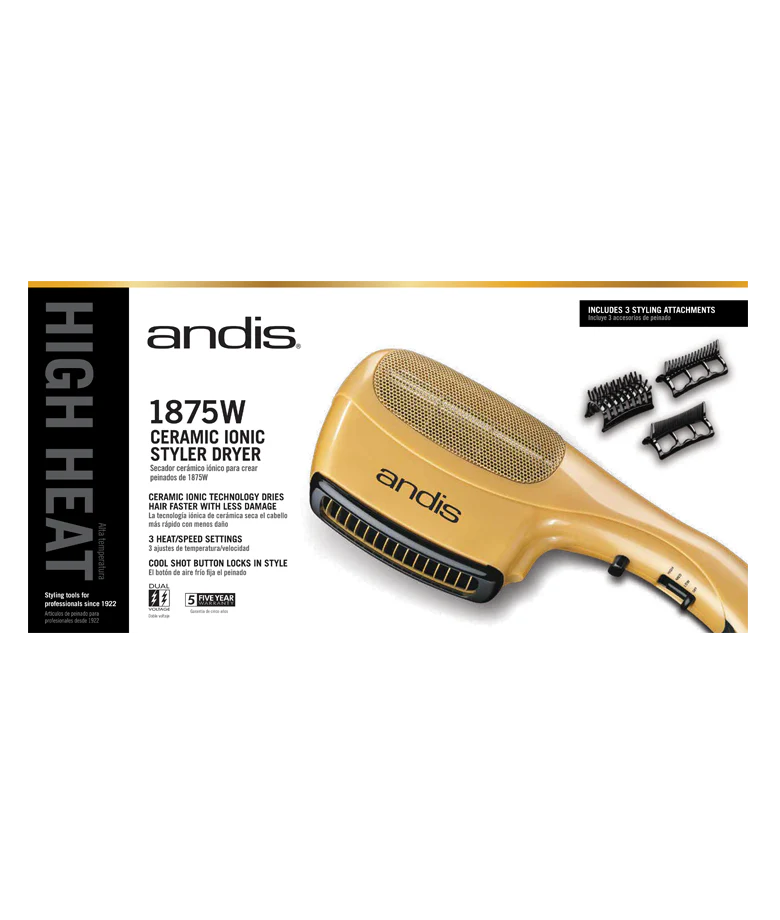 Andis Ceramic Ionic Styler Dryer 1875W #82105 - Image 3