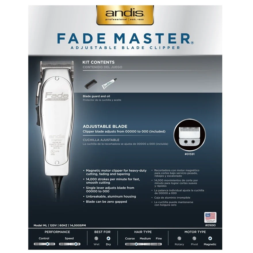Andis Fade Master Adjustable Blade Clipper - Image 4