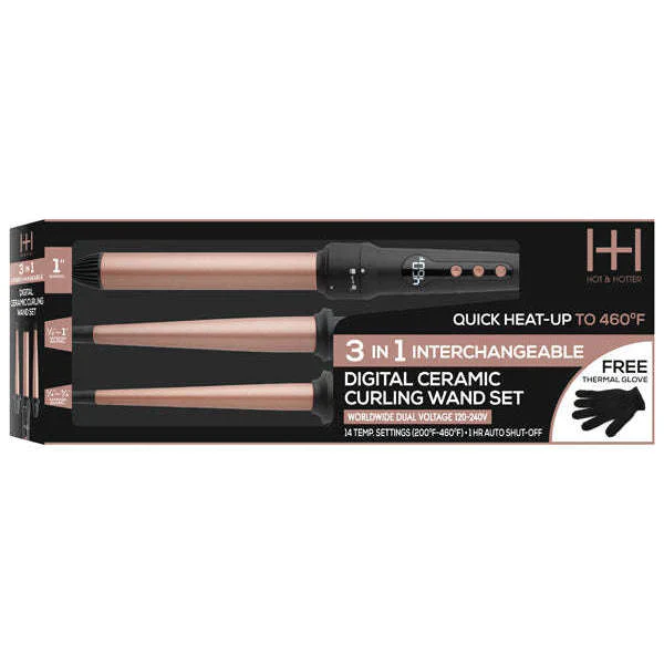 Annie Hot & Hotter 3 in 1 Interchangeable Digital Curling Wand Set #5997 - Image 2