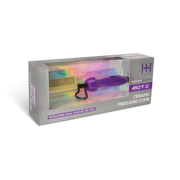 Annie Hot & Hotter Ceramic Electrical Pressing Comb Purple & Gold #5955 - Image 2