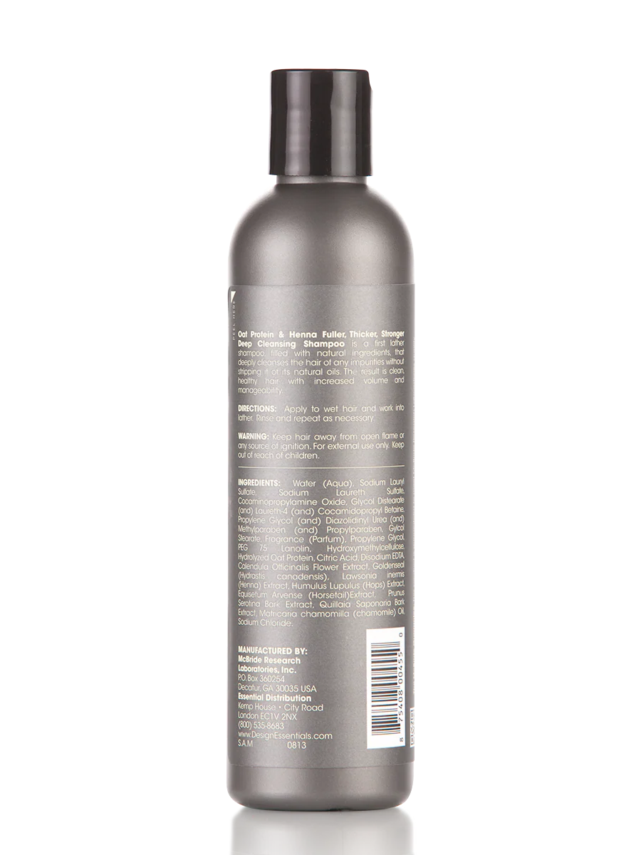 Design Essentials® Oat Protein & Henna Fuller, Thicker, Stronger Deep Cleansing Shampoo 8oz - Image 3