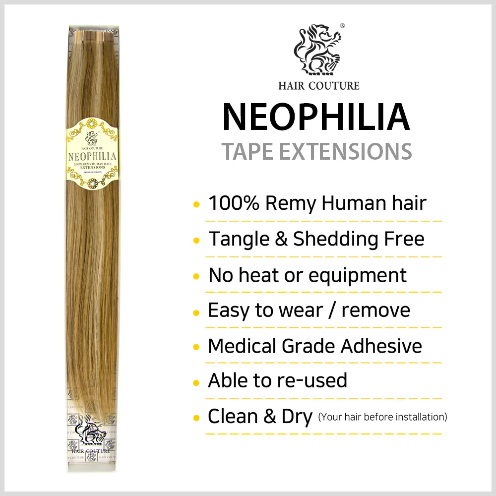 Hair Couture Neophilia 100% Remy Human Hair 12pcs Tape Extensions - Water Wave - Image 6