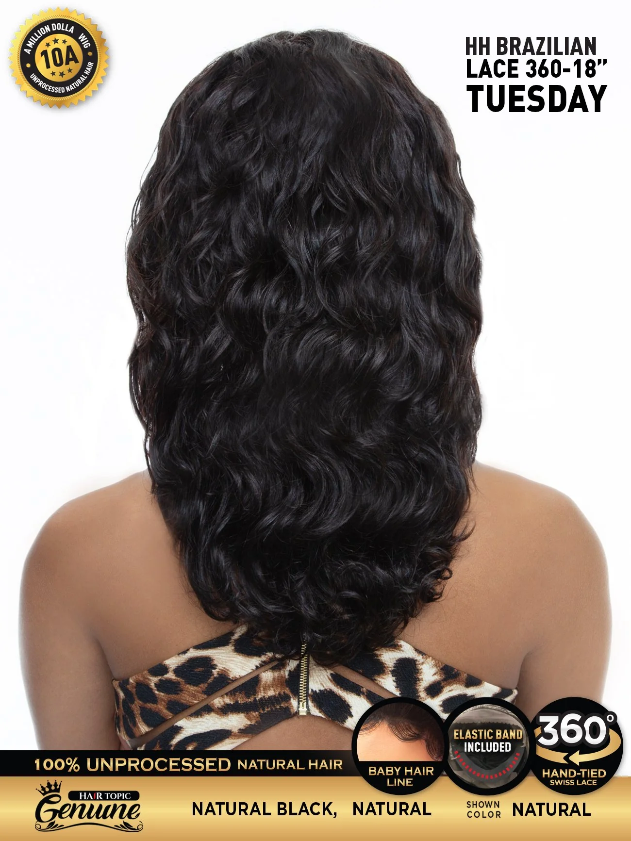 Hair Topic Genuine 10A HH Brazilian Lace 360-18" Wig TUESDAY - Image 4