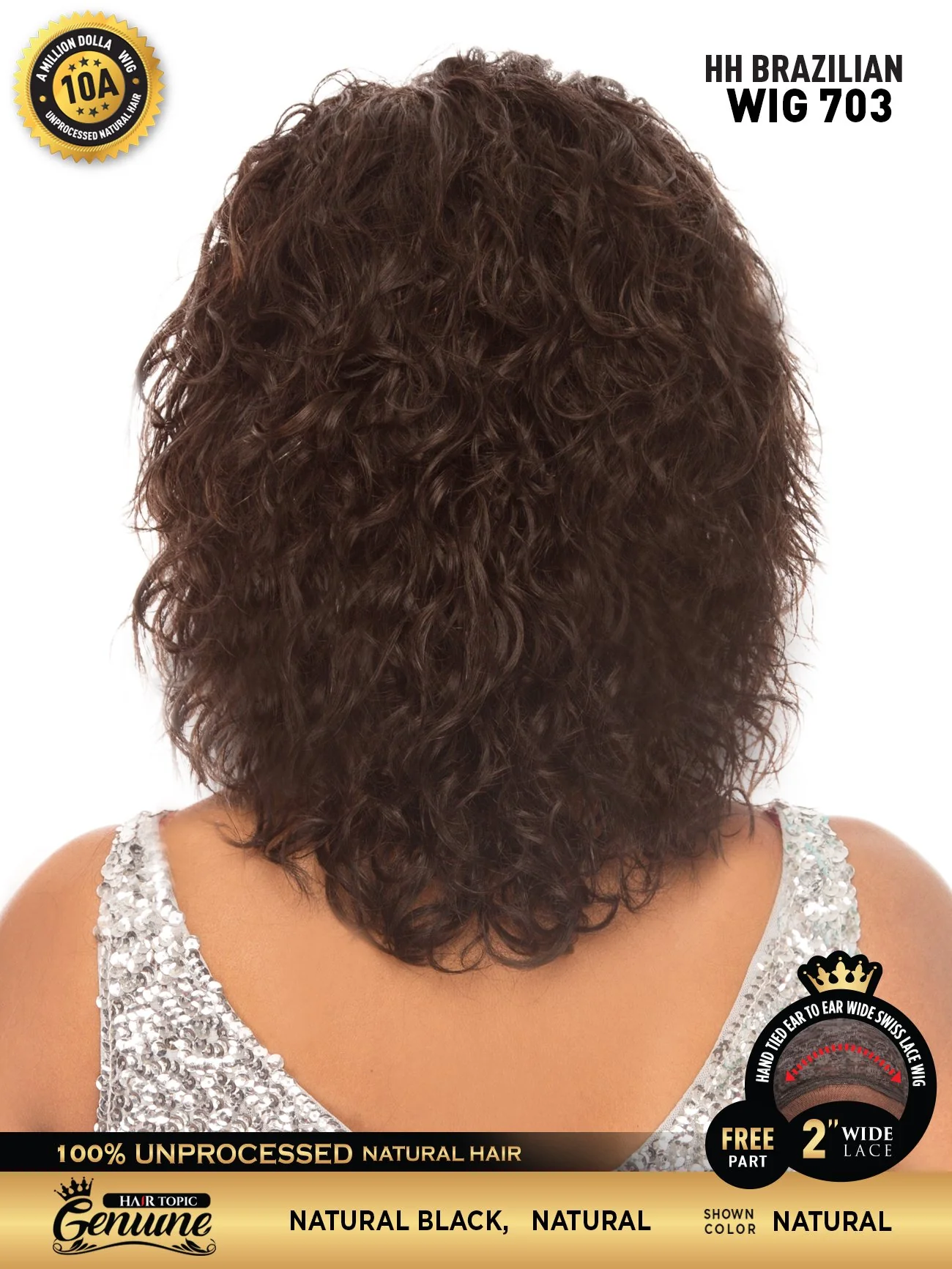 Hair Topic Genuine 10A HH Brazilian Wig 703 - Image 4