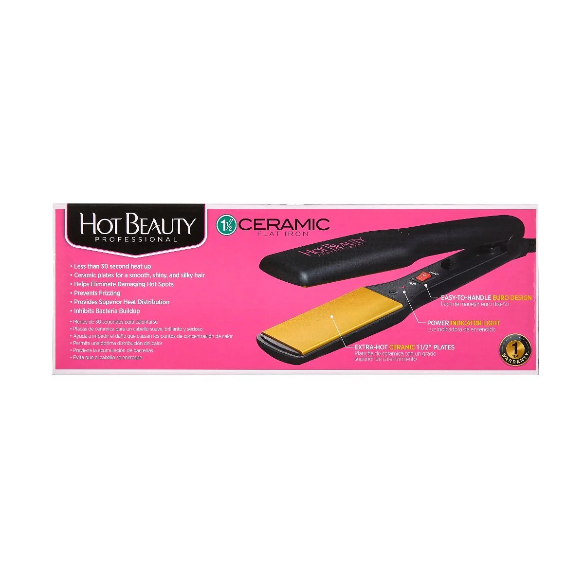 Hot Beauty Ceramic Flat Iron 1 1/2" #HFI150 - Image 7