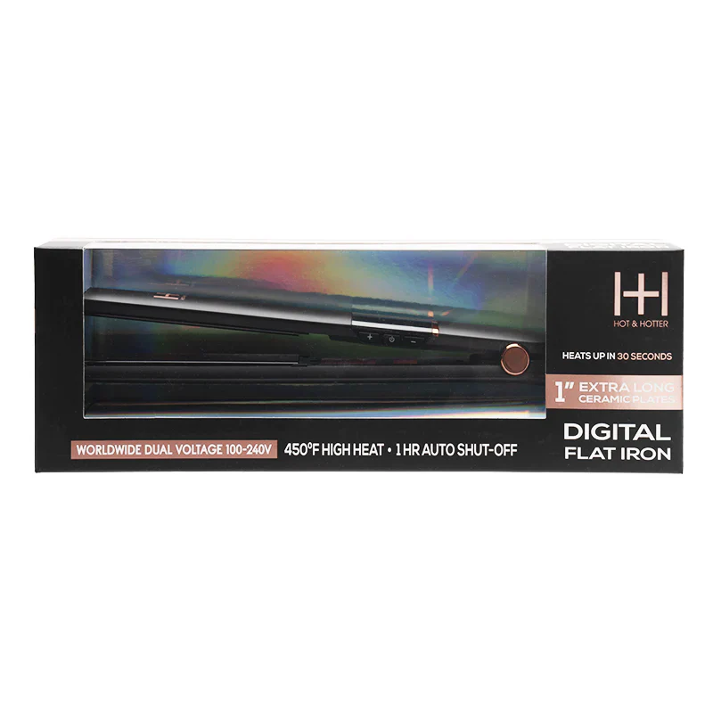 Hot & Hotter Extra Long Ceramic Plate Digital Flat Iron 1" #5897 - Image 6