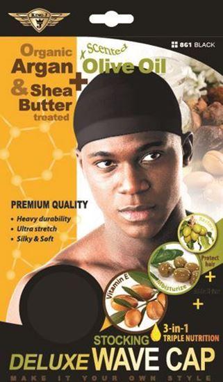 King.J Organic Argan & Shea Butter + Olive Oil Deluxe Stocking Wave Cap #860 Assort