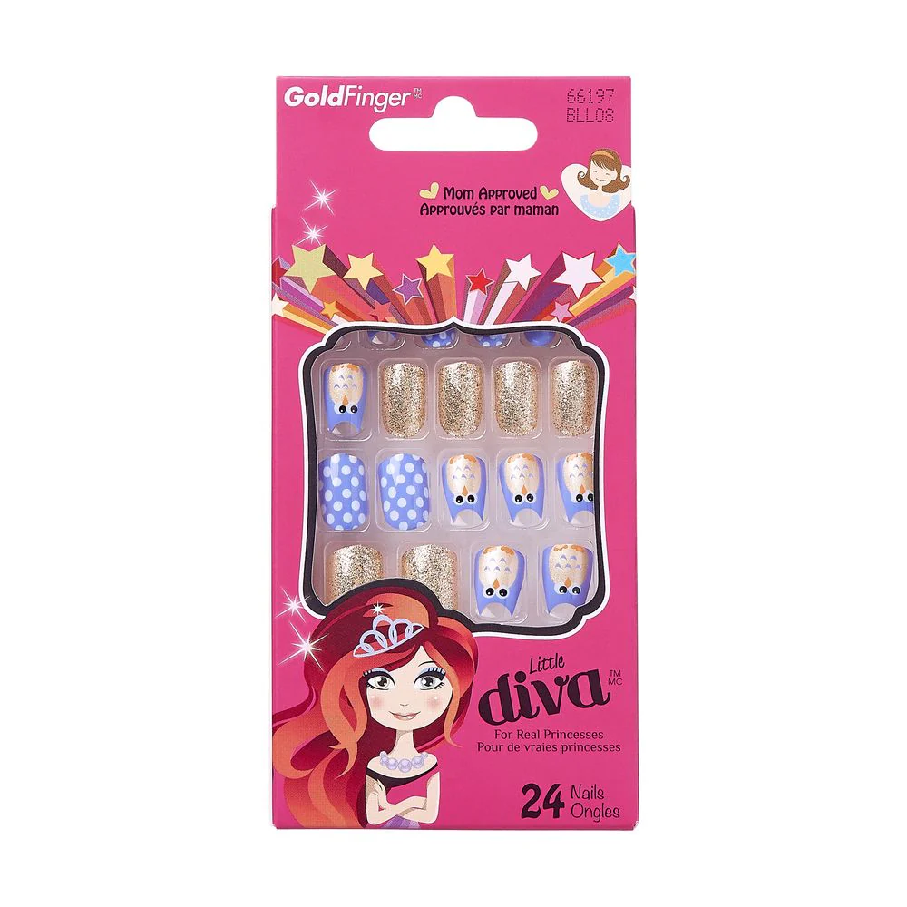 Kiss Gold Finger Little Diva Kids 24 Nails #BLL08