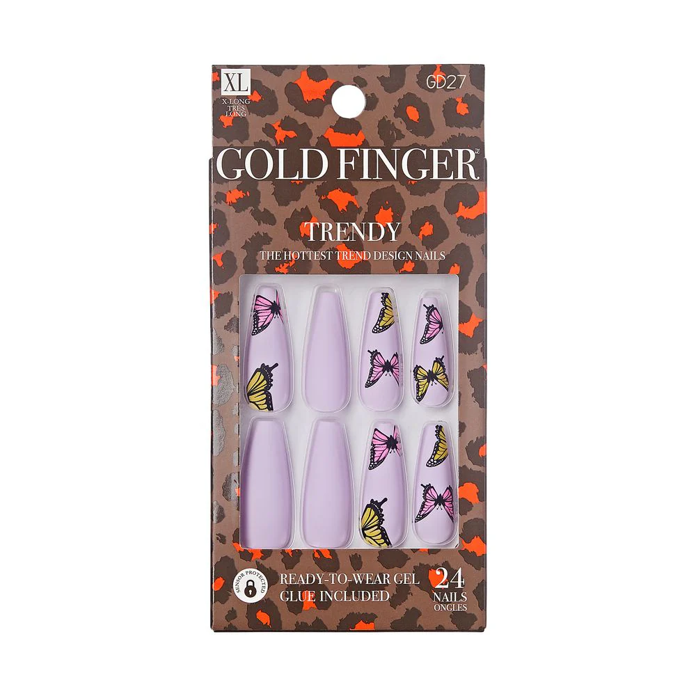 KISS Gold Finger Trendy 24 Nails #GD27 (Clearance Sale)