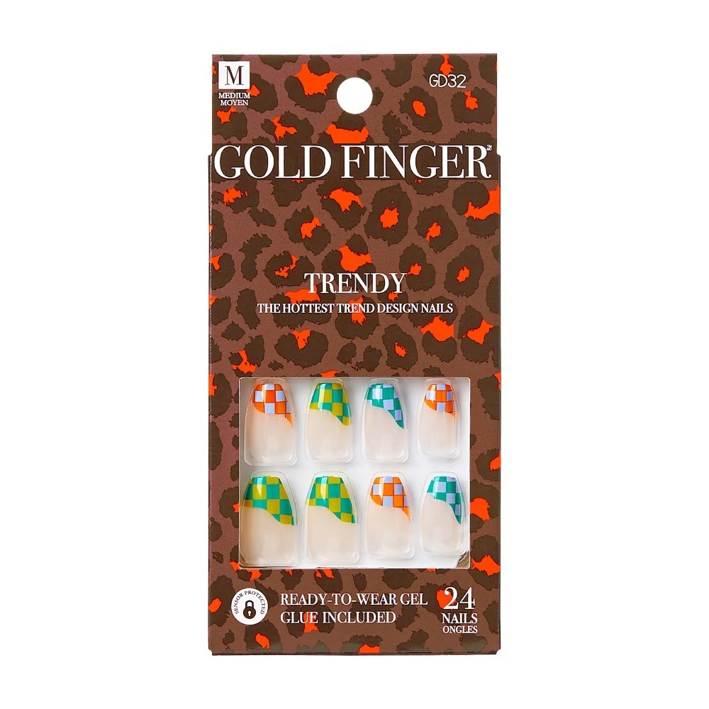 KISS Gold Finger Trendy 24 Nails #GD32 (Clearance Sale)