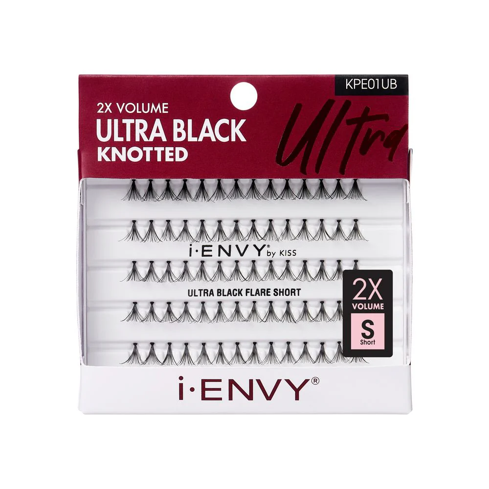 Kiss iā¢ENVY 2X Volume Ultra Black Knotted Flare Lash Short #KPE01UB
