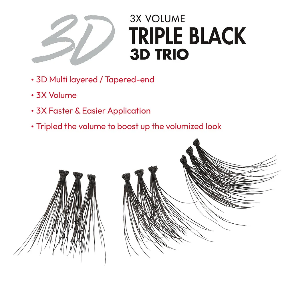 Kiss iā¢ENVY 3X Volume Triple Black 3D Trio Eyelashes - Image 3