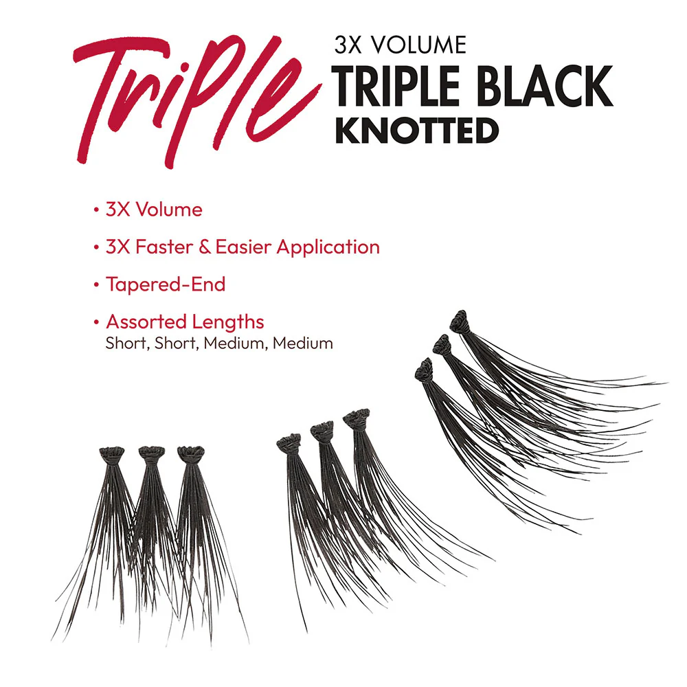 Kiss iā¢ENVY 3X Volume Triple Black Knotted Regular Trio Eyelashes - Image 3