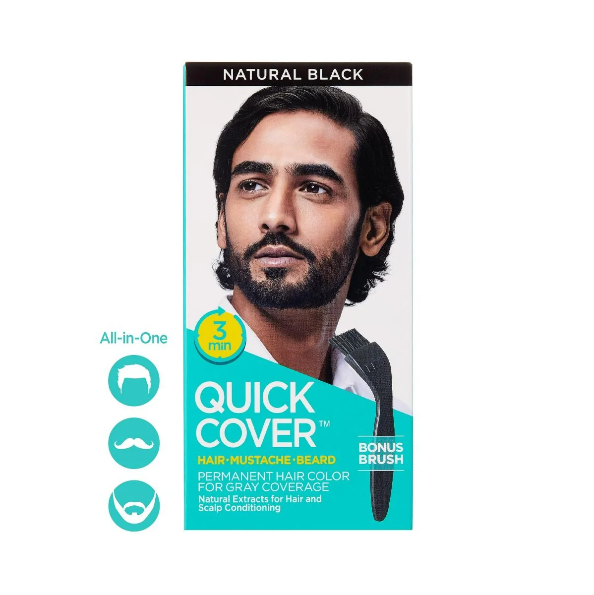 Kiss Quick Cover For Men Permanent Hair Color For Gray Coverage