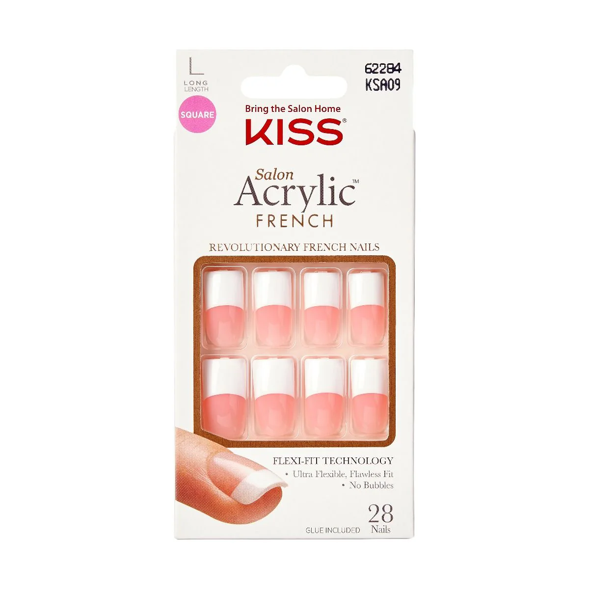 KISS Salon Acrylic French 28 Nails #KSA09