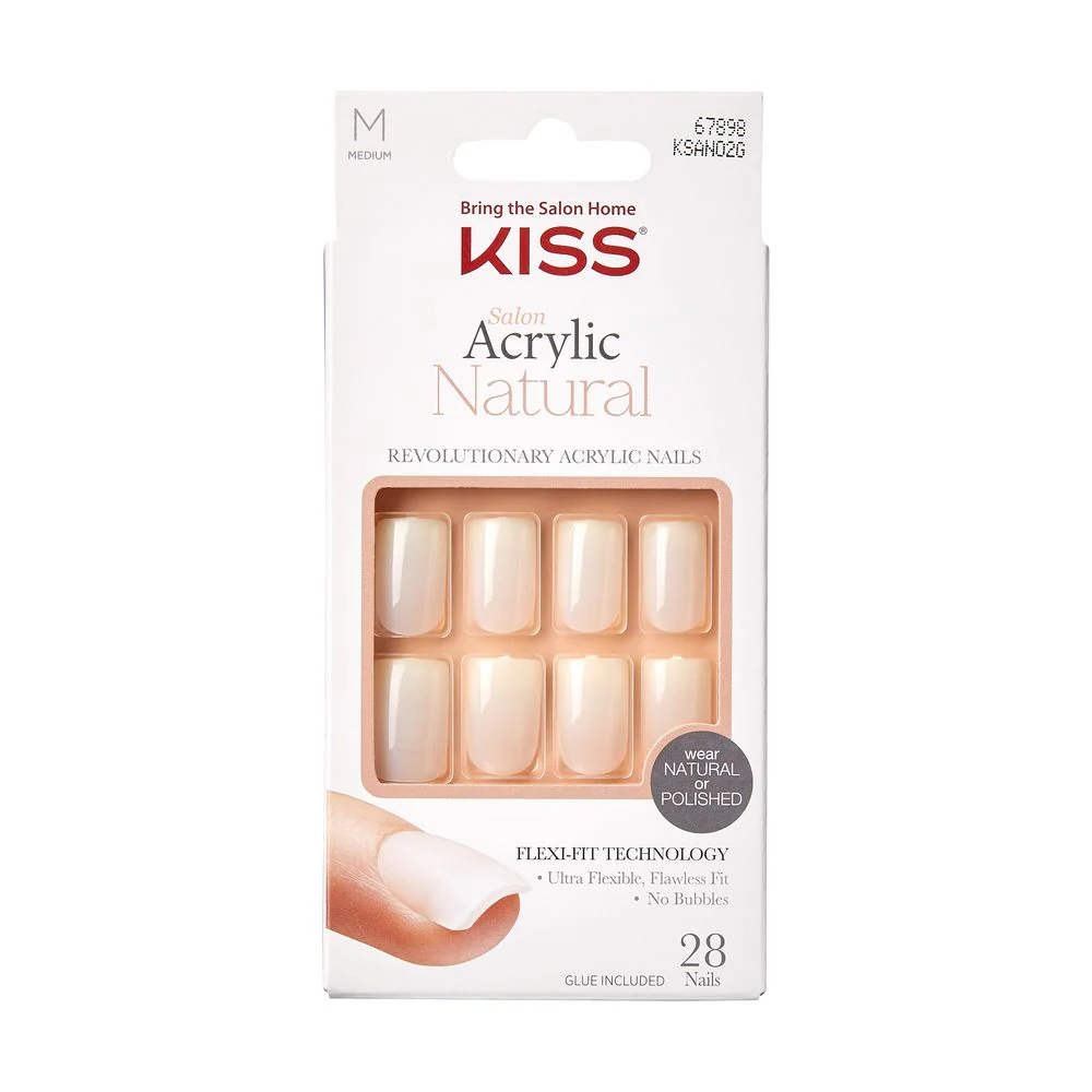 Kiss Salon Acrylic Natural 28 Nails #KSAN02
