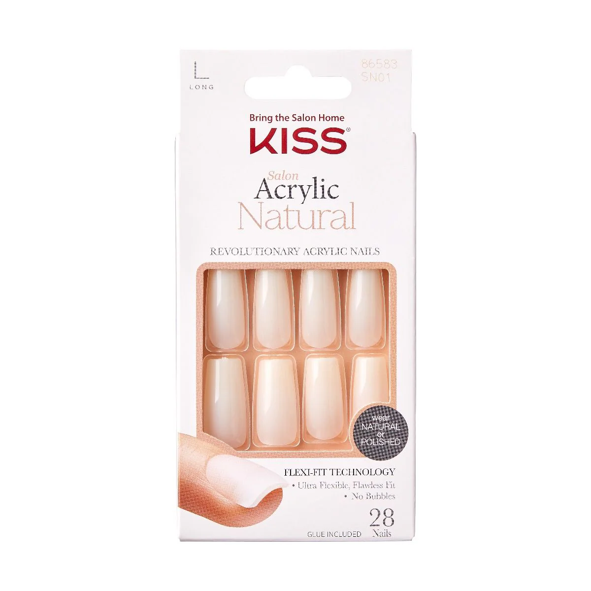 Kiss Salon Acrylic Natural 28 Nails #SN01