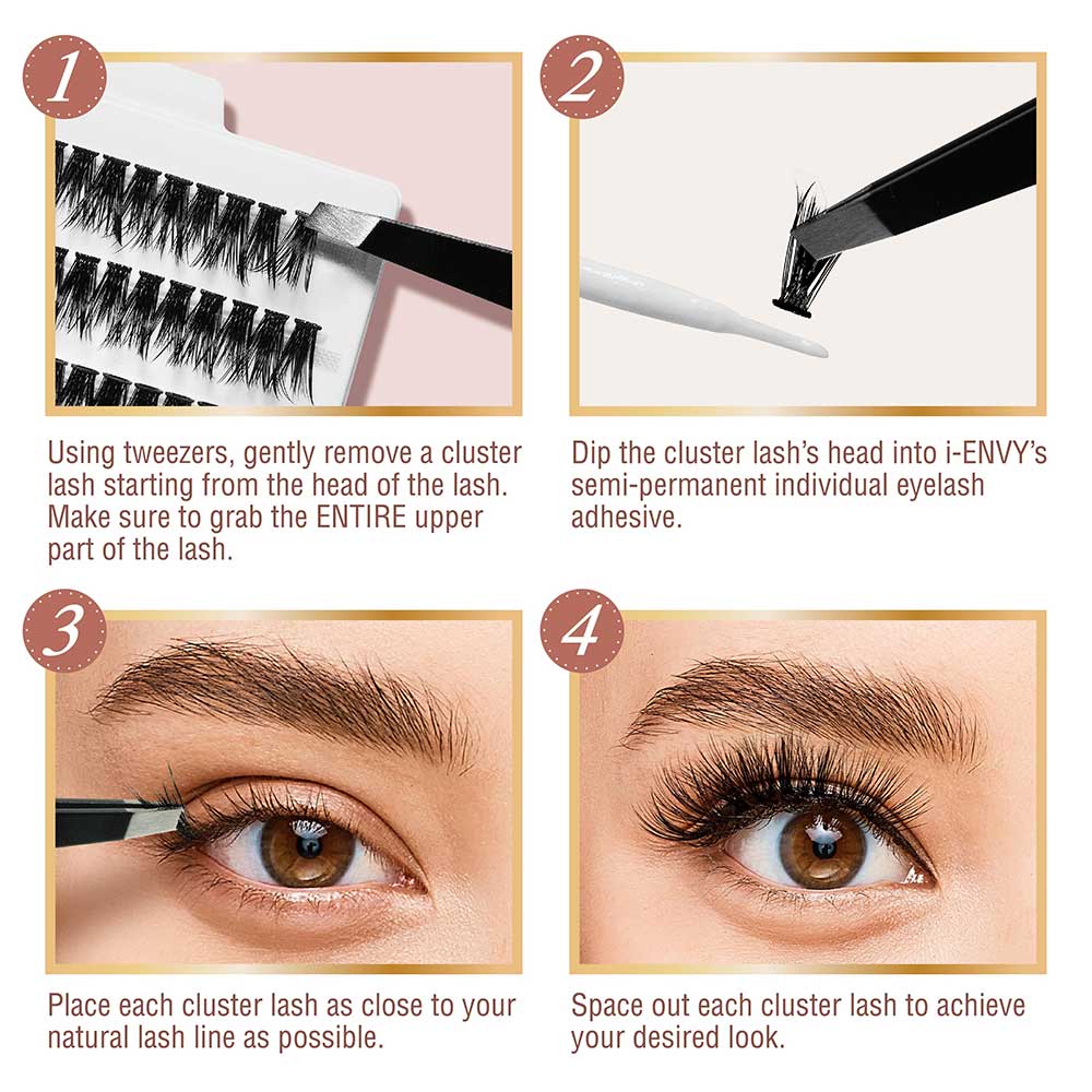 Kiss V-Luxe by iEnvy Faux Mink Volume Extension Cluster Lashes - Image 4
