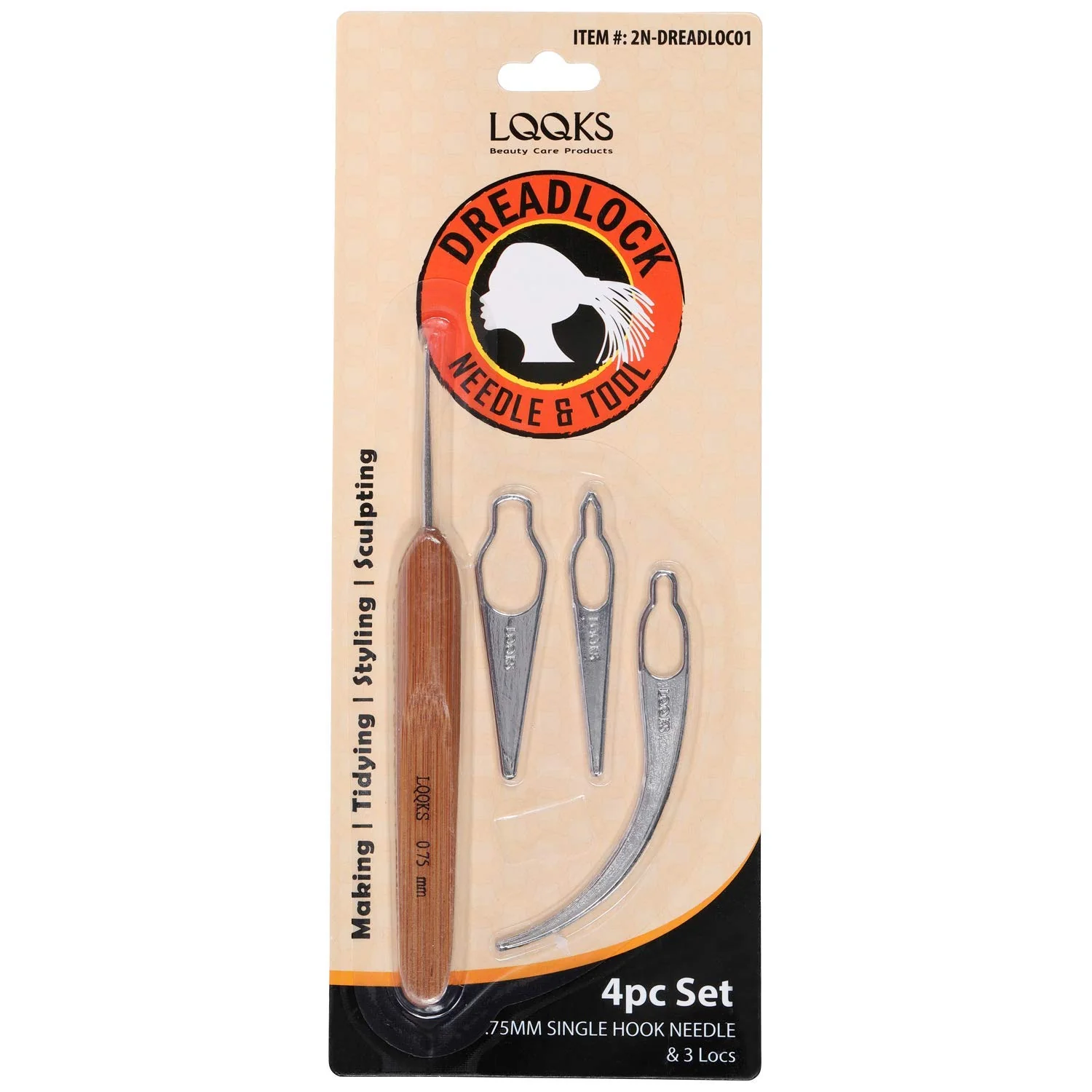 LQQKS Dreadlock Needle & Tool 4pcs Set - 2N-DREADLOC01
