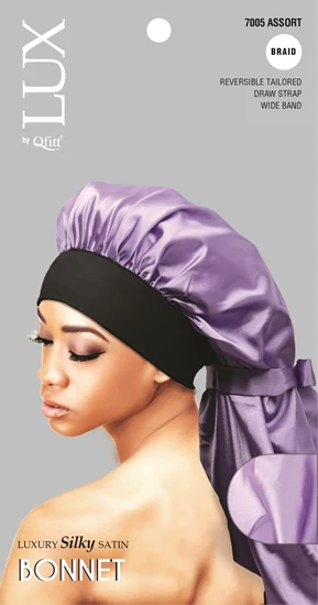 Lux by Qfitt Luxury Silky Satin Bonnet - Braid #7005 Assort
