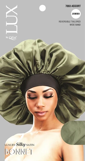 Lux by Qfitt Luxury Silky Satin Bonnet - Jumbo #7003 Assort
