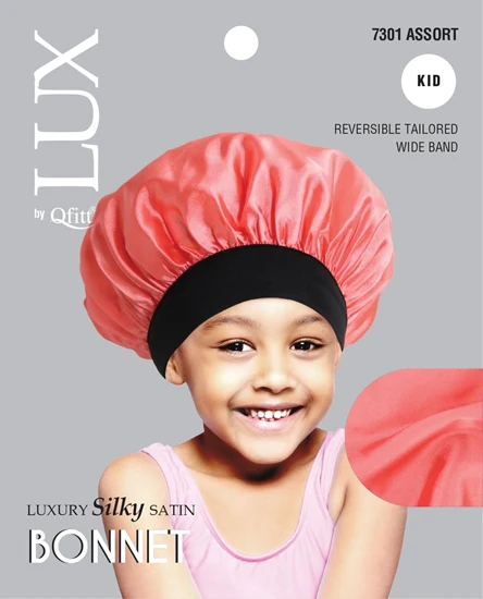 Lux by Qfitt Luxury Silky Satin Bonnet - Kid #7301 Assort