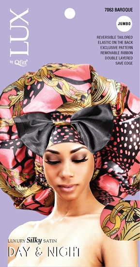 Lux by Qfitt Luxury Silky Satin Day & Night Cap - Jumbo #7063 Assort - Image 2