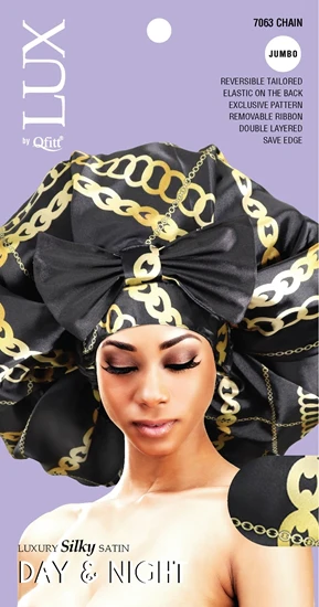 Lux by Qfitt Luxury Silky Satin Day & Night Cap - Jumbo #7063 Assort - Image 3