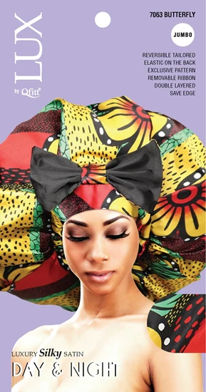 Lux by Qfitt Luxury Silky Satin Day & Night Cap - Jumbo #7063 Assort - Image 4