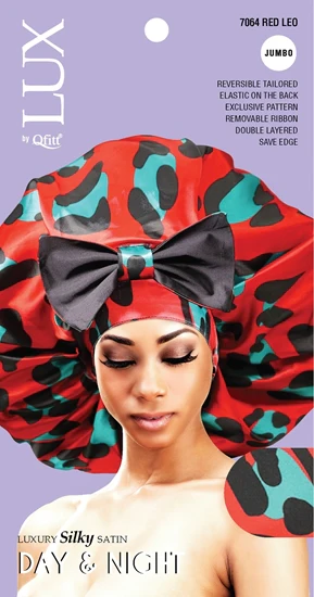 Lux by Qfitt Luxury Silky Satin Day & Night Cap - Jumbo #7064 Assort - Image 2