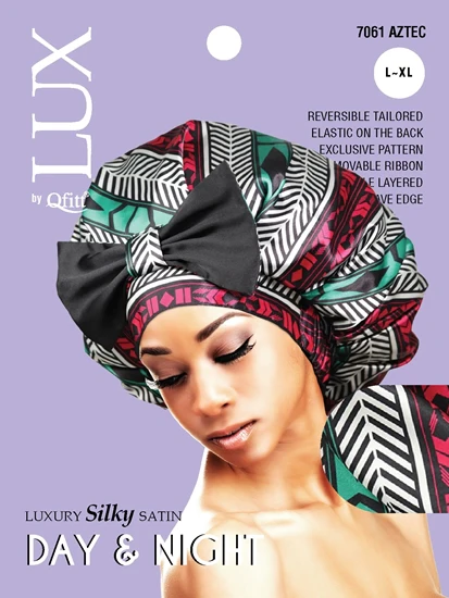 Lux by Qfitt Luxury Silky Satin Day & Night Cap - L/XL #7061 Assort