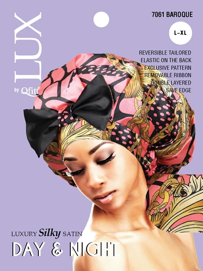 Lux by Qfitt Luxury Silky Satin Day & Night Cap - L/XL #7061 Assort - Image 2