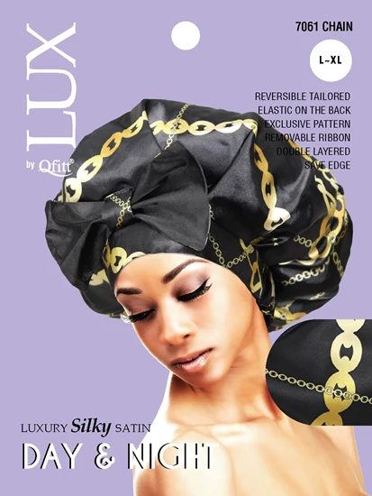 Lux by Qfitt Luxury Silky Satin Day & Night Cap - L/XL #7061 Assort - Image 3