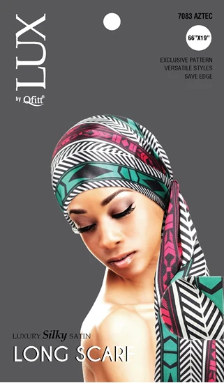 Lux by Qfitt Luxury Silky Satin Long Scarf #7083 Assort
