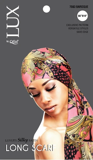 Lux by Qfitt Luxury Silky Satin Long Scarf #7083 Assort - Image 2