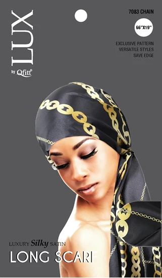 Lux by Qfitt Luxury Silky Satin Long Scarf #7083 Assort - Image 3