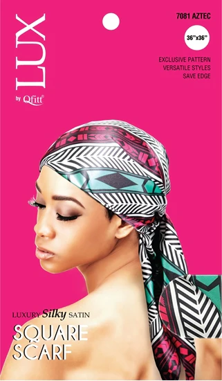 Lux by Qfitt Luxury Silky Satin Square Scarf #7081 Assort