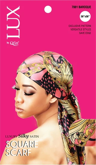 Lux by Qfitt Luxury Silky Satin Square Scarf #7081 Assort - Image 2