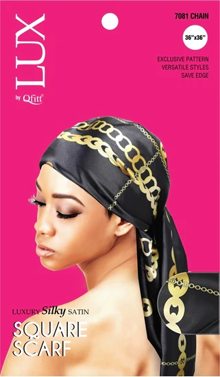 Lux by Qfitt Luxury Silky Satin Square Scarf #7081 Assort - Image 3