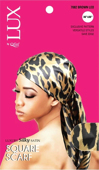 Lux by Qfitt Luxury Silky Satin Square Scarf #7082 Assort - Image 3