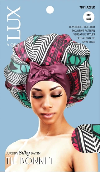 Lux by Qfitt Luxury Silky Satin Tie Bonnet #7071 Assort