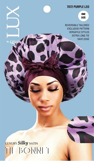 Lux by Qfitt Luxury Silky Satin Tie Bonnet #7072 Assort