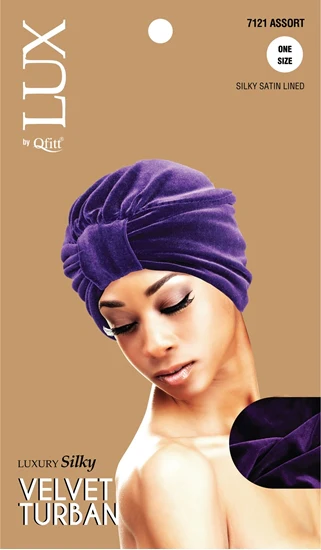 Lux by Qfitt Luxury Silky Velvet Turban #7121 Assort