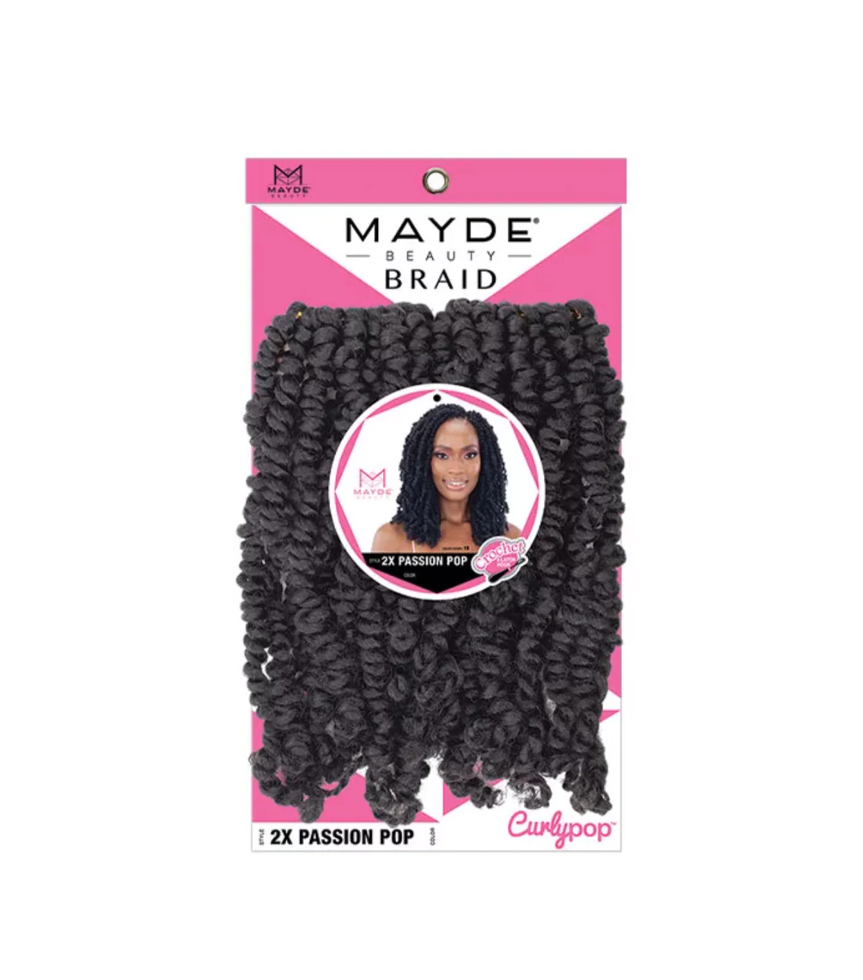 Mayde Beauty Curly Pop Crochet Braid 2X Passion Pop - Image 3