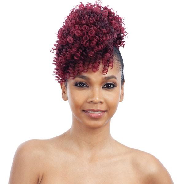 Mayde Beauty Synthetic Drawstring Ponytail and Bang - HONEY DOLLIES
