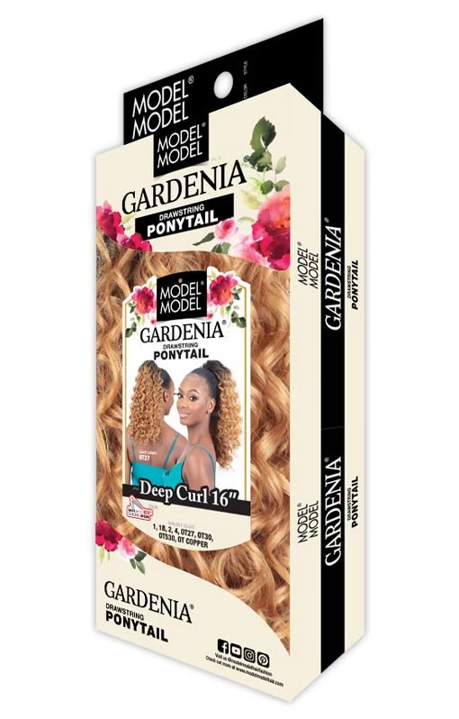 Model Model Gardenia Drawstring Ponytail - Deep Curl 16" - Image 3