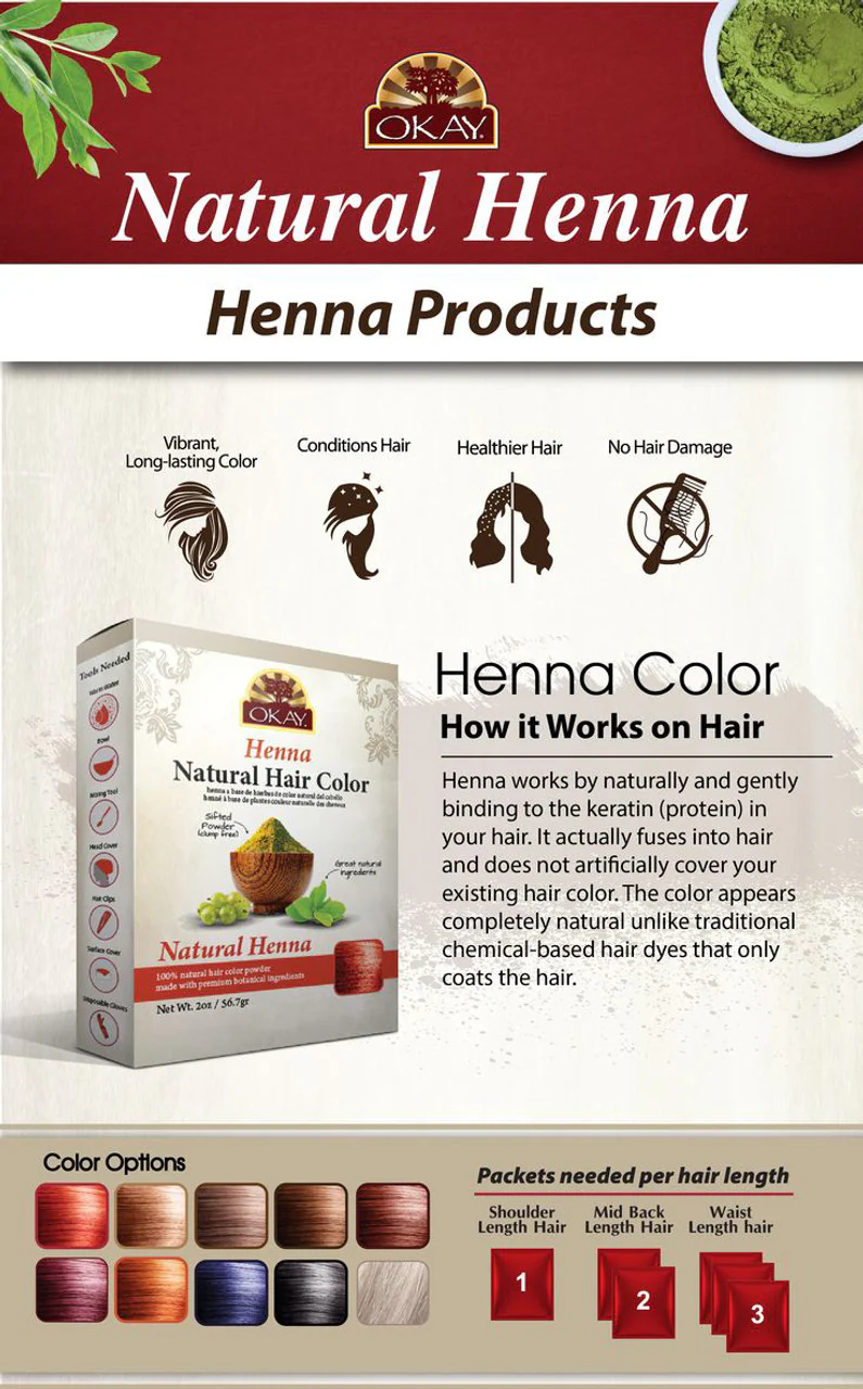 OKAY Pure Naturals HENNA NATURAL COLOR 2oz - Image 5