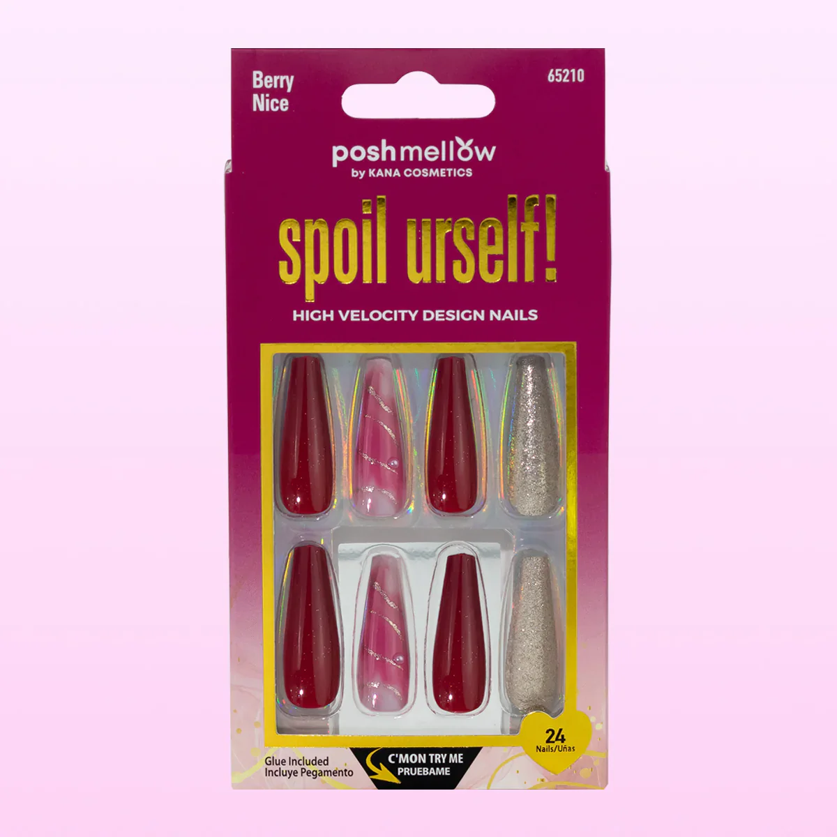Poshmellow by Kana Cosmetics Spoil Urself! 24 Nails #65210 Berry Nice